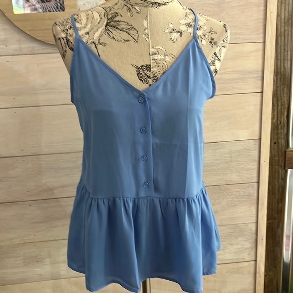 LOFT Blue Speghetti Strap Top S